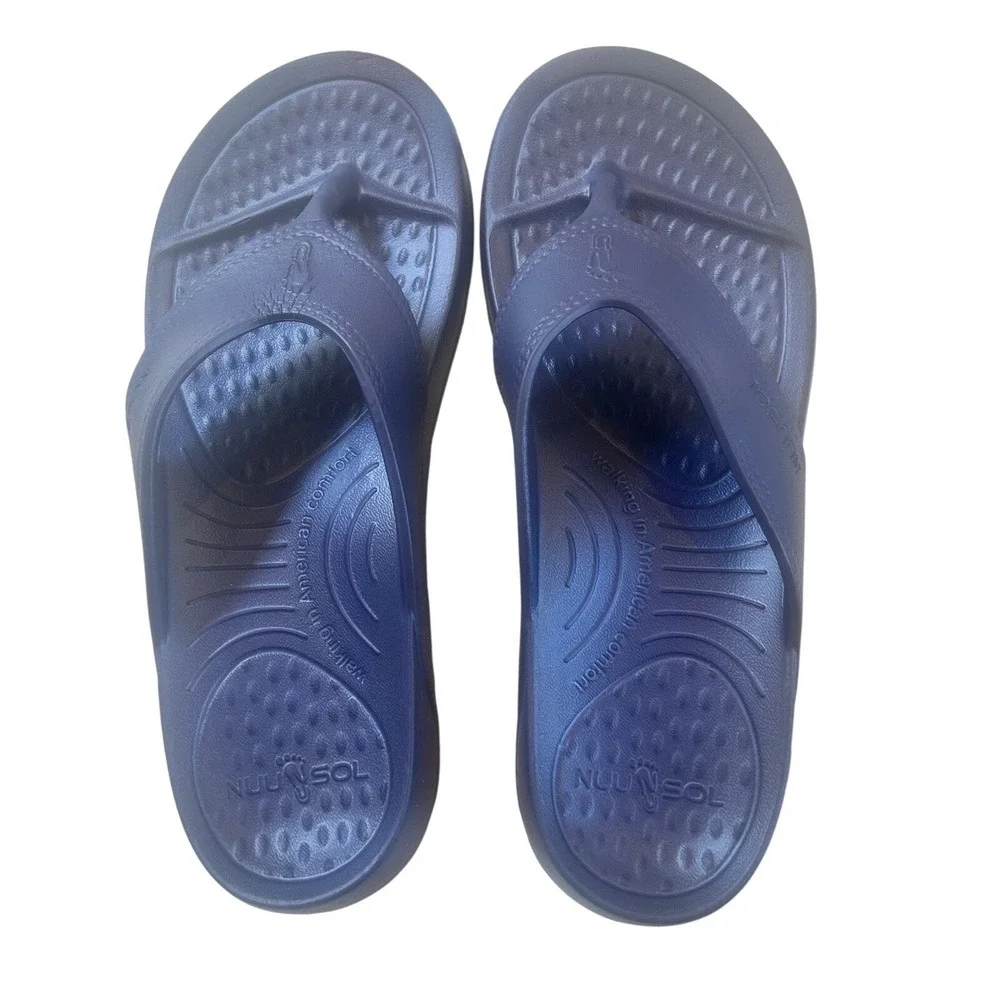 Nuusol Cascade Flip Flops Nav Blue Mens 9 Womens 10 Comfort Recovery Sandals USA